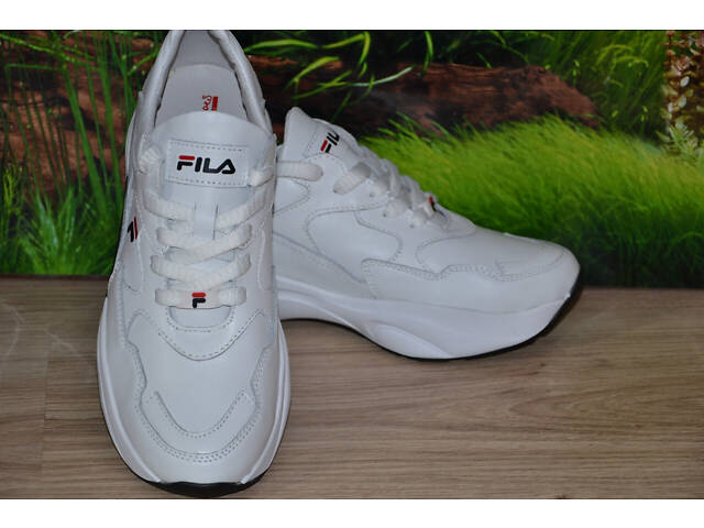 Кроссовки белые Fila кожа натуральная М45 размеры 36 37 38 39 40 41 - Фото 4
