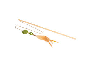 Collar Игрушка для котов WAUCAT Fun Natural Дражнилка с сердечком, дерево, мята, перо, веревка, 60 см