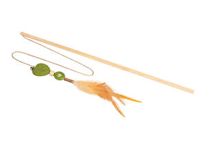 Collar Игрушка для котов WAUCAT Fun Natural Дражнилка с сердечком, дерево, мята, перо, веревка, 60 см