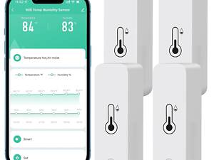 Comboss - 4 шт. в упаковке WiFi-гигрометра - беспроводной датчик температуры и влажности - для использования в