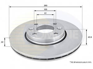 Comline - Диск гальмівний вентильований з покриттям