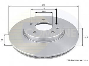 Comline - Диск гальмівний вентильований з покриттям
