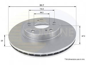 Comline - Диск гальмівний вентильований з покриттям