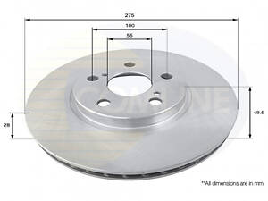 Comline - Диск гальмівний вентильований