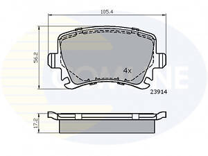Комплект гальмівних накладок, дискове гальмо Comline CBP01284