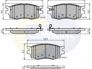 Комплект гальмівних накладок, дискове гальмо Comline CBP31519