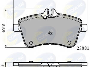 Комплект гальмівних накладок, дискове гальмо Comline CBP01723