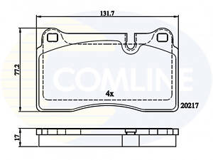 Комплект гальмівних накладок, дискове гальмо Comline CBP06030