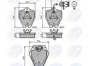 Комплект гальмівних накладок, дискове гальмо Comline CBP1884