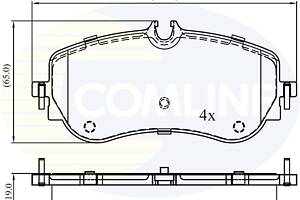 Комплект гальмівних накладок, дискове гальмо Comline CBP02387