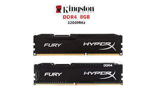 Оперативна пам'ять 16GB (2x8Gb) DDR4, 3200 MHz HyperX Fury, Black (2 планки)