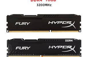 Оперативна пам'ять 32GB (2x16Gb) DDR4, 3200 MHz HyperX Fury (2 планки)