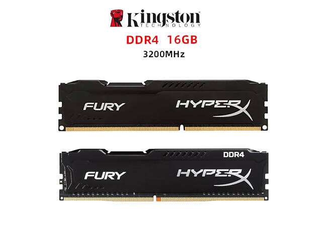 Оперативна пам'ять HyperX Fury 32GB (2x16Gb) DDR4, 3200 MHz (2 планки)