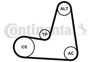 CONTINENTAL 6PK1130K2 Комплект ременя генератора Renault Kangoo/Megane/Scenic 1.6 16V/1.5 dCi 02- (6PK1130)