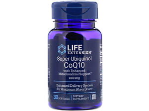 CoQ10 (убихинол), Ubiquinol CoQ10, Life Extension, 200 мг, 30 капсул