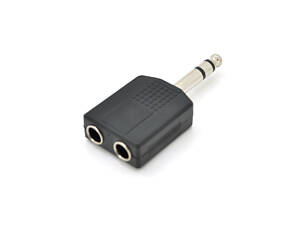 Cплиттер Jack 6.3 (папа)/2 Jack 6.3 (мама) Stereo, Black, пластик,Q100