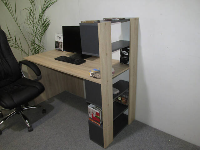 Cтіл комп'ютерний з полицями М-ЗОН Джеко 1416P правий Німфея Альба (MZN-031028) - Фото 4