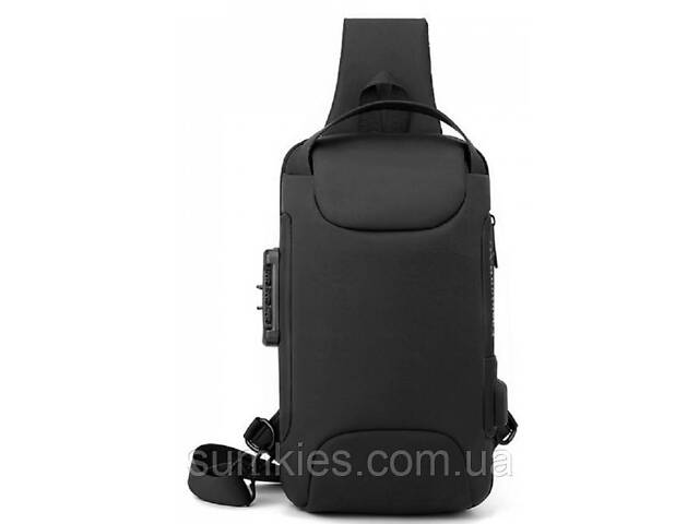 Сумка, слінг нагрудна на ремені Confident чорна - Фото 2