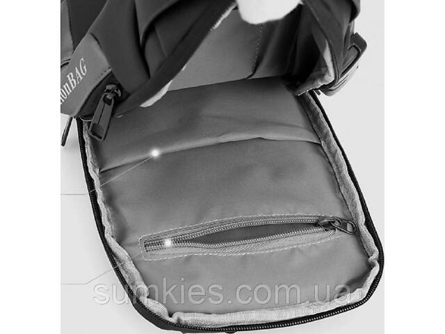 Сумка, слінг нагрудна на ремені Confident чорна - Фото 4