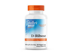 Д рибоза, D-Ribose with BioEnergy Ribose, Doctor's Best, с BioEnergy Ribose, 850 мг, 120 веганских капсул (170