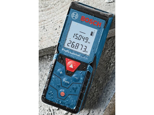Далекомір лазерний Bosch GLM 40 ± 1.5 мм, 0,15-40м, синій (0.601.072.900) - Фото 2