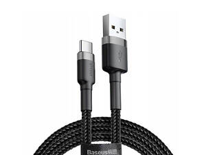 Дата кабель Baseus Cafule USB to Type-C Cable 3A (1m) (CATKLF-B) Черный / Серый