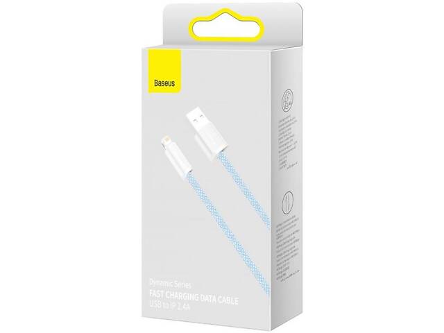 Дата кабель Baseus Dynamic Series USB to Lightning 2.4A (1m) (CALD000402) Blue - Фото 5