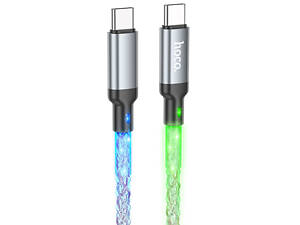 Дата кабель Hoco U112 Shine Type-C to Type-C 60W (1m) Gray