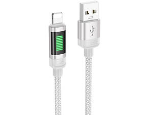 Дата кабель Hoco U126 Lantern 2.4A USB to Lightning (1.2m) Gray