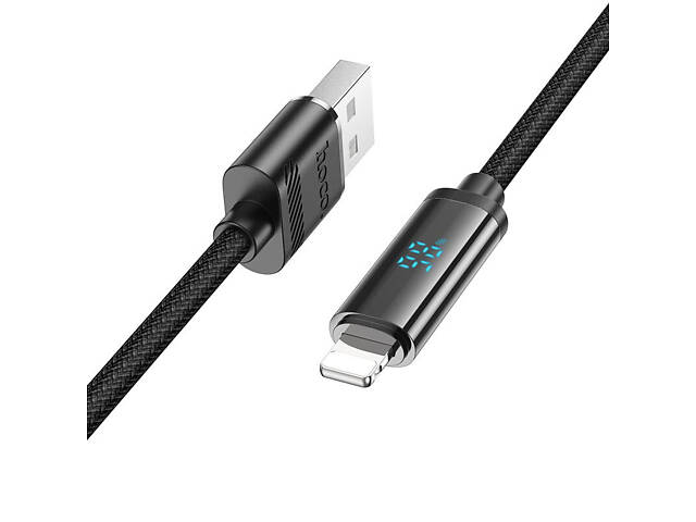 Дата кабель Hoco U127 Power USB to Lightning (1.2m) Black - Фото 1