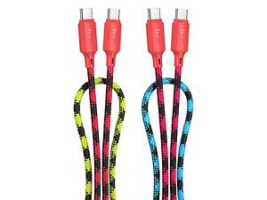 Дата кабель Hoco X116 Meridian Type-C to Type-C 60W (1m) Gradient Red Mix