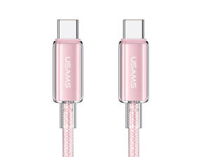 Дата кабель USAMS US-SJ660 Type-C to Type-C PD100W Cloud Series (1.2m) Pink