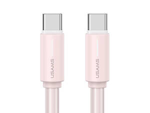 Дата кабель Usams US-SJ734 Bicolor Charging YR Ser. Type-C to Type-C 60W (1m) Pink