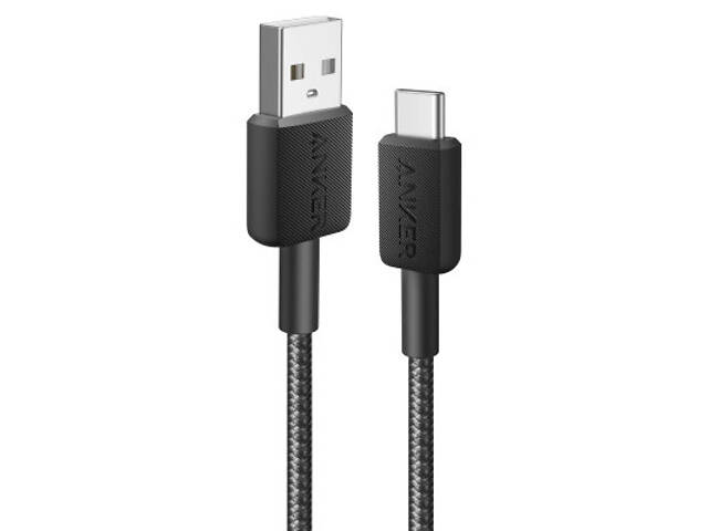 Дата кабель USB 2.0 AM to USB-C 1.8m nylon 322 black Anker (A81H6G11) - Фото 1