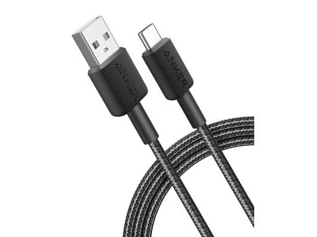 Дата кабель USB 2.0 AM to USB-C 1.8m nylon 322 black Anker (A81H6G11) - Фото 5