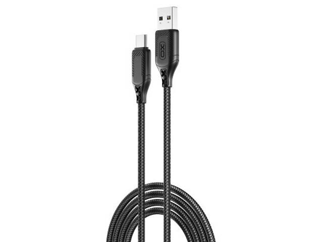 Дата кабель USB 2.0 AM to USB-C 1.0m braided black XO (NB235_C_Black) - Фото 1
