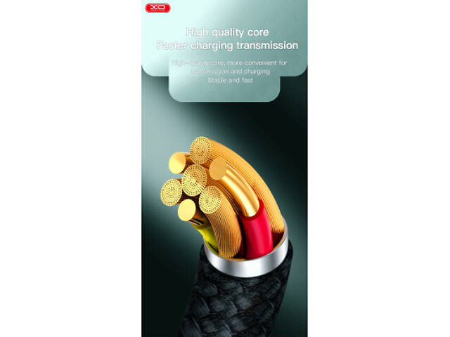 Дата кабель USB 2.0 AM to USB-C 1.0m braided black XO (NB235_C_Black) - Фото 2