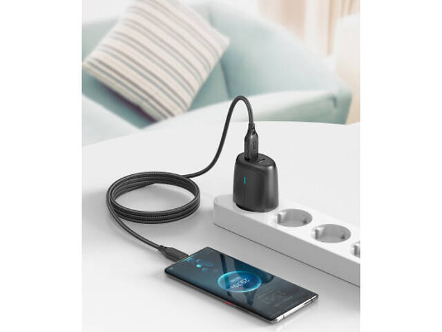 Дата кабель USB 2.0 AM to USB-C 1.0m braided black XO (NB235_C_Black) - Фото 4