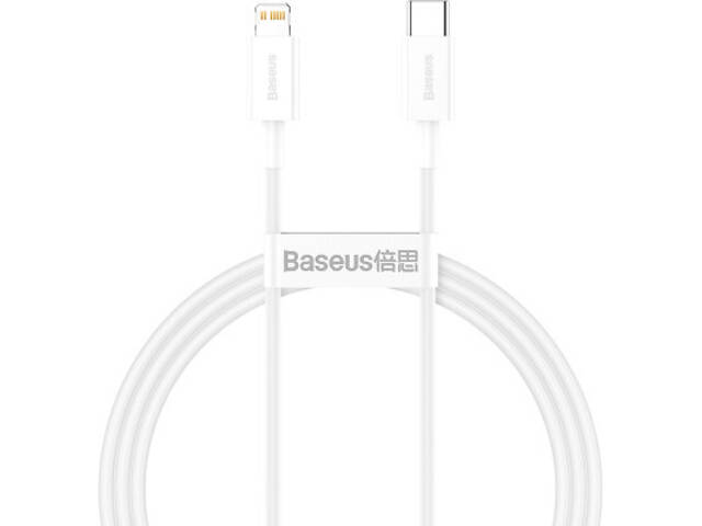 Дата кабель USB-C to Lightning 1.0m 20W Superior Series White Baseus (CATLYS-A02) - Фото 1