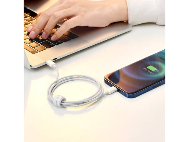 Дата кабель USB-C to Lightning 1.0m 20W Superior Series White Baseus (CATLYS-A02) - Фото 3