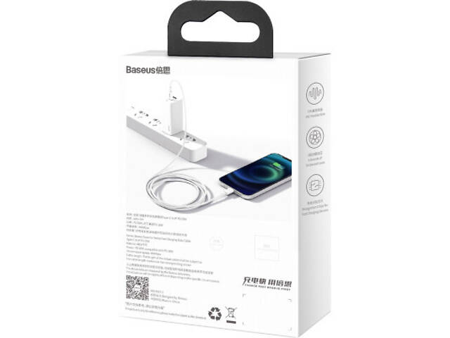 Дата кабель USB-C to Lightning 1.0m 20W Superior Series White Baseus (CATLYS-A02) - Фото 5