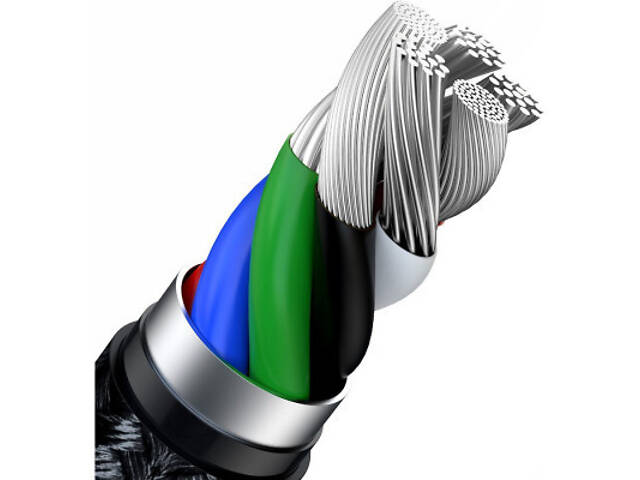 Дата кабель USB-C to Lightning 1.0m Cafule Metal PD 20W black Baseus (CATLJK-A01) - Фото 3