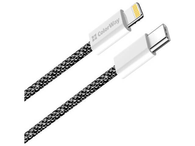 Дата кабель USB-C to Lightning 1.0m 27W black ColorWay (CW-CBPDCL061-BK) - Фото 8