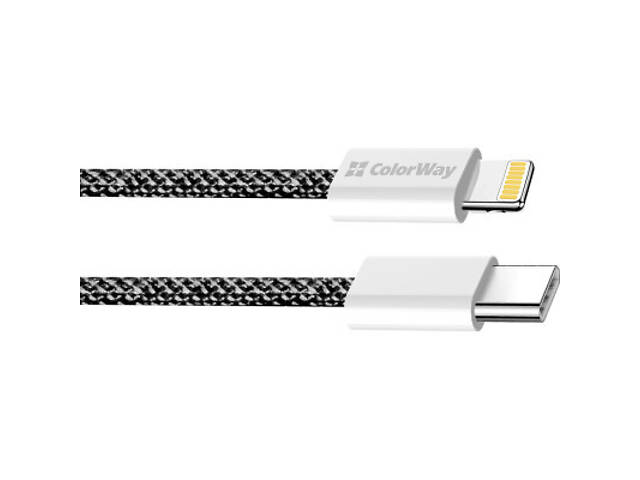 Дата кабель USB-C to Lightning 1.0m 27W black ColorWay (CW-CBPDCL061-BK) - Фото 9
