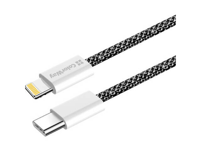 Дата кабель USB-C to Lightning 1.0m 27W black ColorWay (CW-CBPDCL061-BK) - Фото 10