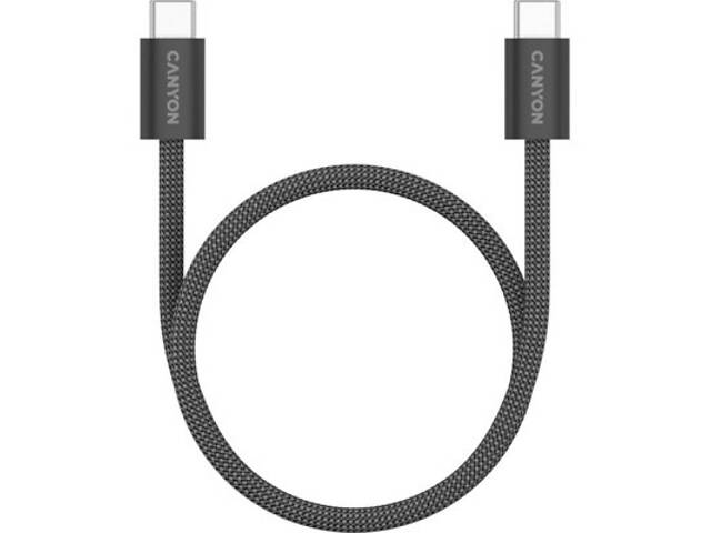 Дата кабель USB-C to USB-C 1.0m 60W Magnet Braided Black Canyon (CND-CCMG60AB15B) - Фото 1