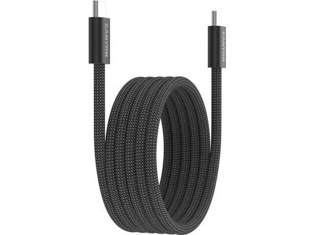 Дата кабель USB-C to USB-C 1.0m 60W Magnet Braided Black Canyon (CND-CCMG60AB15B) - Фото 2