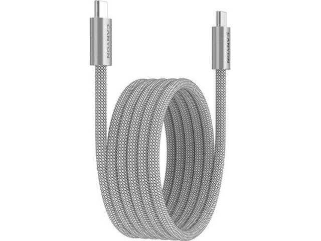 Дата кабель USB-C to USB-C 1.0m 60W Magnet Braided Light Grey Canyon (CND-CCMG60AB15LG) - Фото 2
