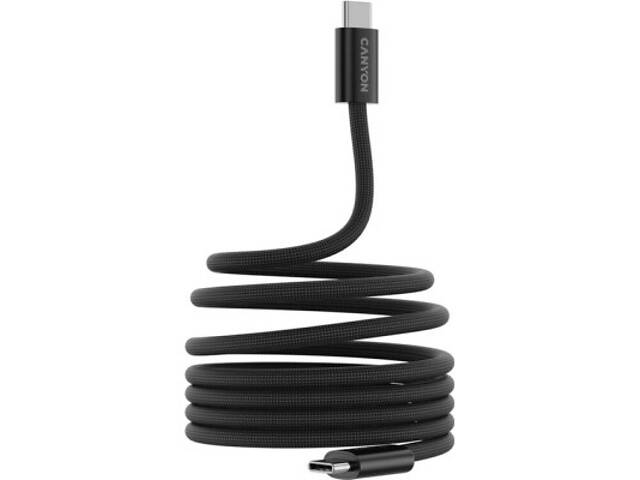 Дата кабель USB-C to USB-C 1.0m 60W Magnet Braided Black Canyon (CND-CCMG60AB15B) - Фото 3