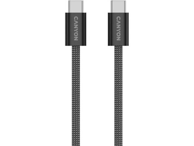 Дата кабель USB-C to USB-C 1.0m 60W Magnet Braided Black Canyon (CND-CCMG60AB15B) - Фото 4